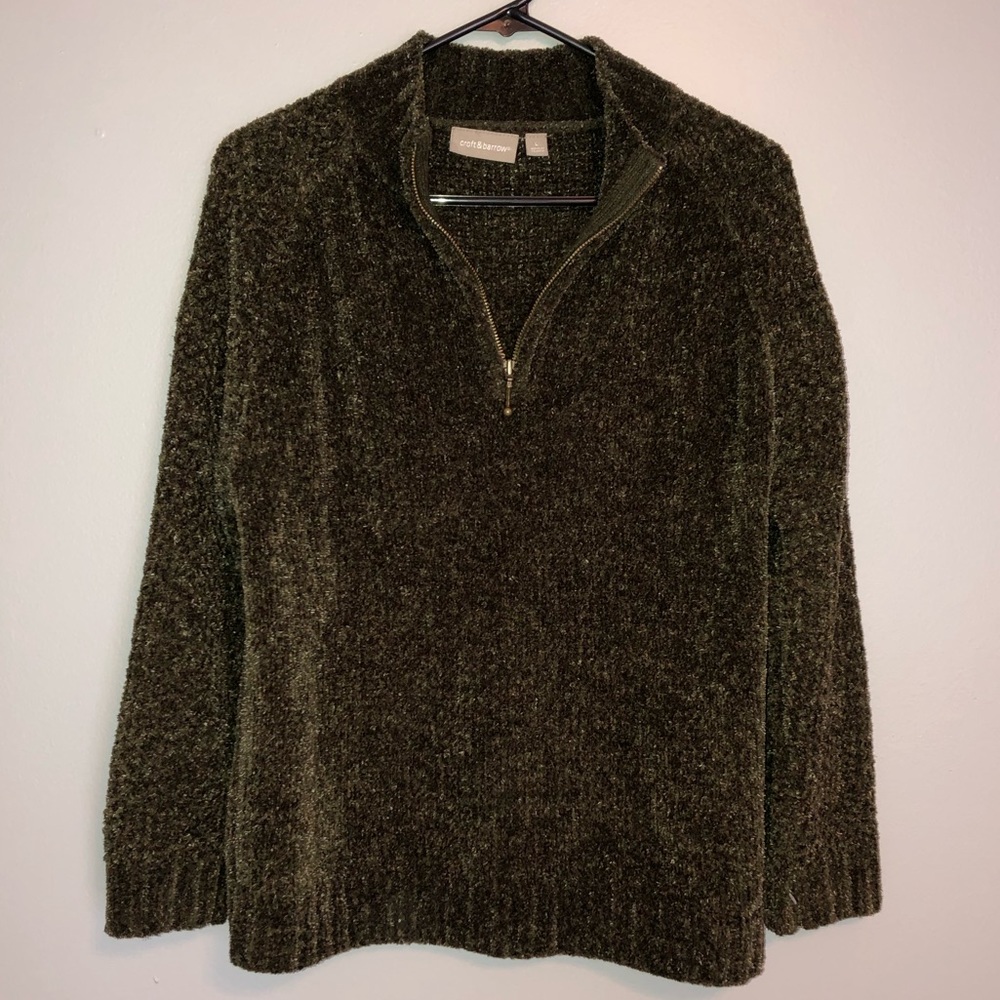 Croft and barrow fuzzy dark green sweater
